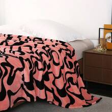 1 件新款法兰绒和熊猫毛毯，柔软毛绒毯子，适用于床上、汽车、办公室、海滩、午睡用厚床单，色彩鲜艳、现代设计，适合家庭、卧室、旅行、野餐或派对，易于清洗，不会褪色或脱落 - 妃紅 - 查看 5