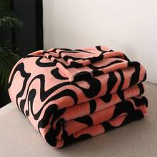 1 件新款法兰绒和熊猫毛毯，柔软毛绒毯子，适用于床上、汽车、办公室、海滩、午睡用厚床单，色彩鲜艳、现代设计，适合家庭、卧室、旅行、野餐或派对，易于清洗，不会褪色或脱落 - 妃紅 - 查看 7