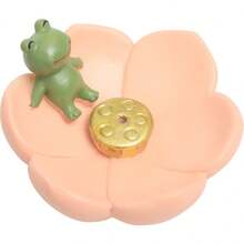 1入櫻花香爐創意香插盤，日式手工藝禪修裝飾家居擺件 - 彩色 - 查看 6