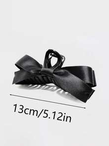 Nơ vải thủ công dành cho nữ Kẹp tóc lớn màu đen và trắng Satin mịn, Vuốt tóc phong cách thanh lịch cổ điển thời trang và linh hoạt, thích hợp cho các chuyến đi chơi hàng ngày, các bữa tiệc thông thường, đi làm và ngày lễ, để buộc, kiểu tóc búi và cập nhật, rửa mặt, phụ kiện trang điểm và quần áo - Nhiều màu - Xem 2