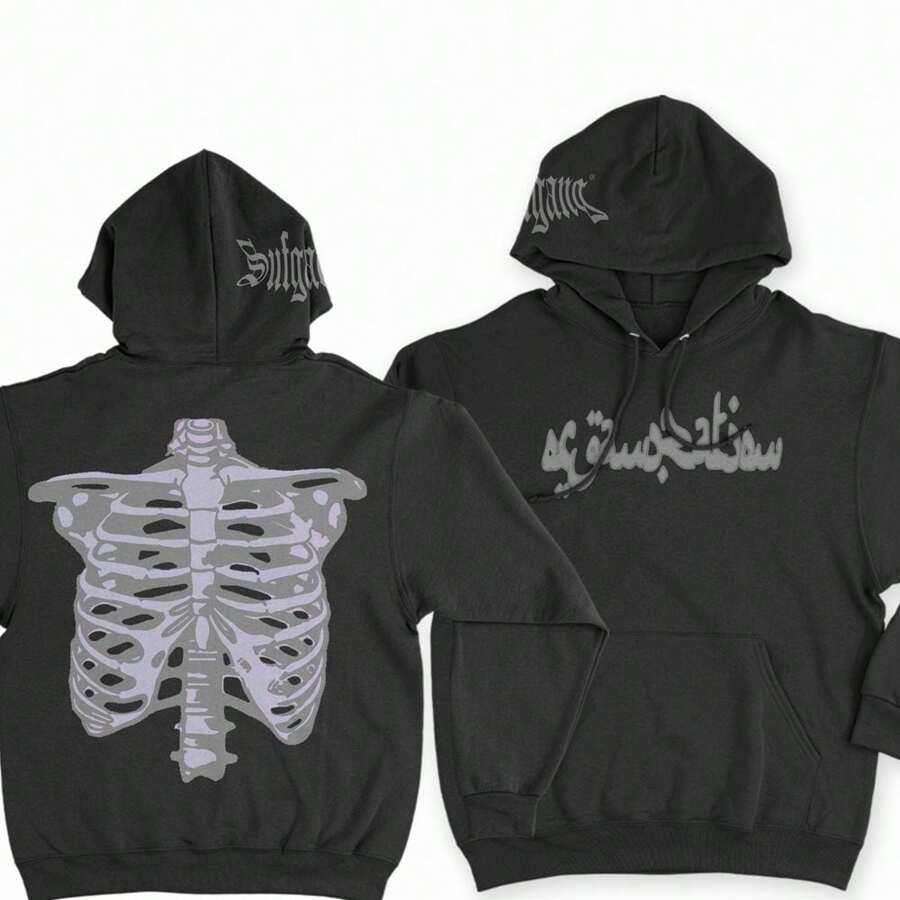 Men Hoodies - 黑色 - 查看 1
