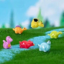 Solid Color Jurassic Dinosaur Model Resin Material Miniature Small Dinosaur Figures Triceratops, Pterosaur, Tyrannosaurus Rex Desktop Room Decoration. Beautifully Colored Dinosaur As Small Gift Or Reward For Children, And Mini Landscape. - Multicolor - View 13