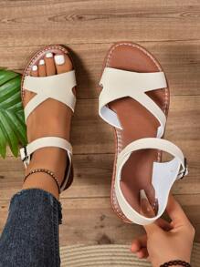 Sandalias ligeras cómodas y elegantes para mujer - Beis - Ver 1