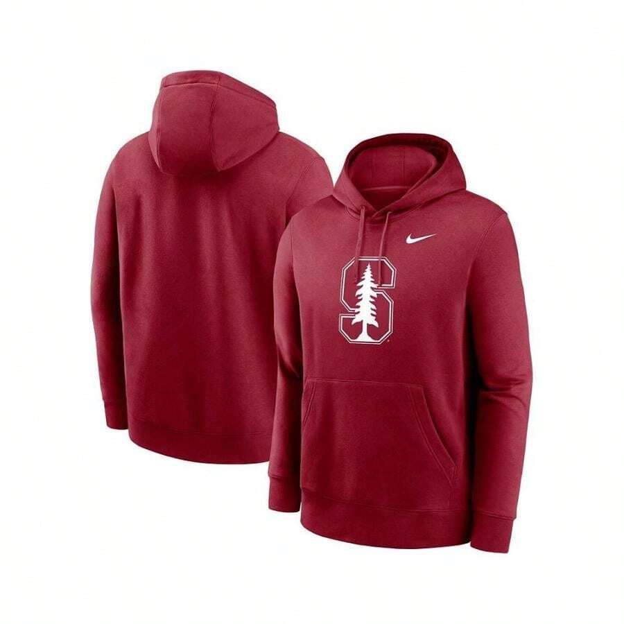 Nike Boyfriend Style Men's Cardinal Stanford Cardinal Primetime Evergreen Club Fleece Pullover Hoodie - Cardinal - View 1