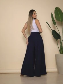 Women Pants - 藏蓝色 - 查看 4
