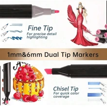 48 Colors Dual-Tip Art Marker Pens Set For Children's Drawing Toys, Ideal For Sketching And Alcohol-Based Marking, Suitable For Graffiti And Cartooning,Markers,Toys,Alcohol Markers,Markers,Alcohol Markers,Toys,Alcohol Pen,Color Marker Set,Coloring Pencils,Back To School