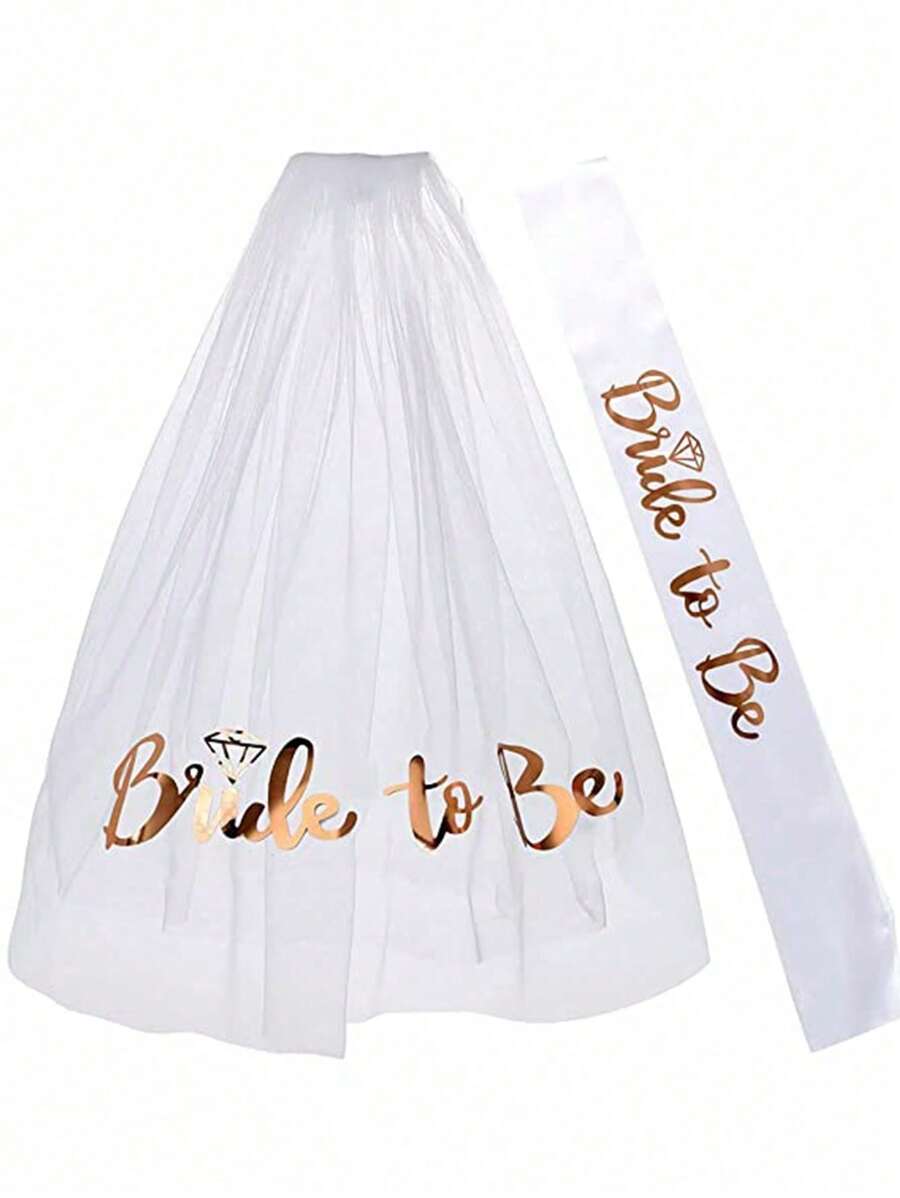 1pc Bachelorette Party Decorations, Bride To Be Gift, Bridal Shower, Wedding - Rose Gold - View 1