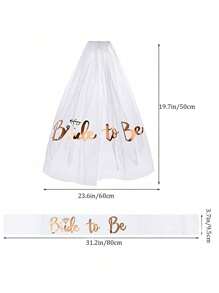 1pc Bachelorette Party Decorations, Bride To Be Gift, Bridal Shower, Wedding - Rose Gold - View 2