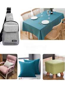 1pc Solid Color Linen Waterproof Oil-Proof Rectangular Tablecloth For Home, Party, Wedding, Restaurant, Table Decor