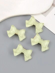 4入組女士可愛、漂亮、優雅的果凍蝴蝶髮夾 - 藍色 - 查看 6