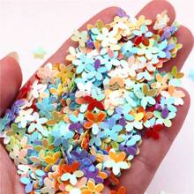 20g Paillettes 10mm Cup Five Finger Flower Sequin 1cm PVC Loose Sequins Pailette DIY Jewelry Making Clothing Sewing Accessories