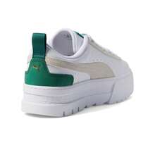 Puma Studded Logo Leather Belt - White/Vine - View 6