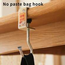 2pcs Multi-Functional Metal Hook, Portable Office And Backpack Hanger, Wall-Mounted Backpack Storage, Desk-Side Pocket Hook And Auxiliary Hook - Multicolor - View 2