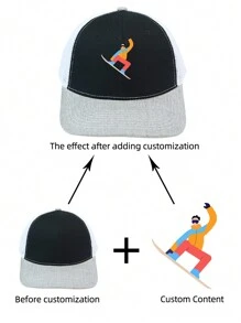 1 Customizable Logo Personalized Men's And Women's Baseball Cap, Adjustable And Breathable Baseball Cap - Multicolor - View 6