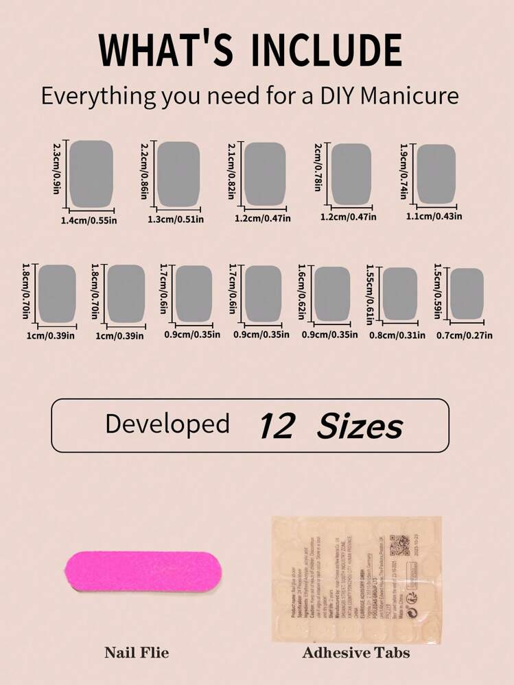 24Pcs Square Shaped Sparkly Pink French Manicure 3D Nail Art With Rhinestones, Including 1Pc Nail File And 1Pc Jelly Gel Press On Nails Nail Supplies Nails - Pink - View 6