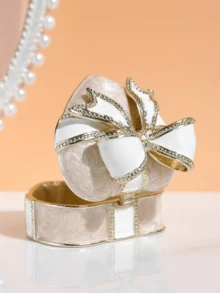 1pc Heart-Shaped Jewelry Box, White Cushion, Proposal Ring Box, Suitable For Wedding Rings, Necklaces And Earrings, Wedding - Multicolor - View 5