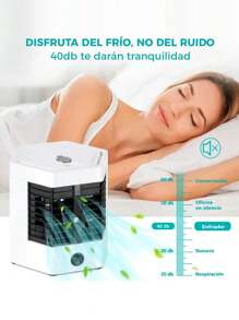 Aire Acondicionado Portátil con Función de Enfriamiento, Humidificación y Purificación de Aire, Diseño Compacto y Ligero con Tanque de Agua Recargable y Tecnología de Nebulización, Perfecto para Uso Doméstico y en la Oficina, Proporciona Aire Fresco y Limpio en Todo Momento - Blanco - Ver 8