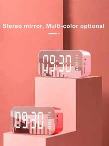 Bocina Bluetooth Altavoz inalámbrico portátil  Reloj digital Despertadorcon Radio FM Sonido Estéreo HD - negro - Ver 4