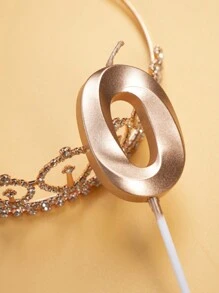 1 pezzo Candela numeri in colore oro champagne 0-9 per torta di compleanno, decorazione festa - Stile A - Visualizzare 3