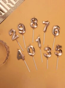 1 pezzo Candela numeri in colore oro champagne 0-9 per torta di compleanno, decorazione festa - Stile A - Visualizzare 2