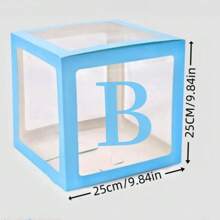 1 Balloon Box With 26 Letters For Color Selection, Used For DIY Custom Name, Birthday Party Background Decoration, Shower Decoration, Gender Display Decoration Blocks,Christmas - Blue - View 10