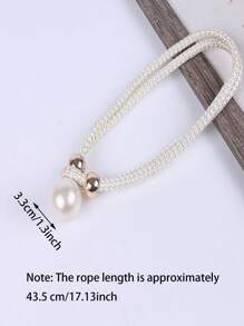 A Pair Of Pearl Decorative Curtain Tiebacks For Room Decor, Luxe And Minimalistic Style, Adjustable Curtain Clips With No Need For Drilling No-Drill