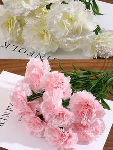 1支仿康乃馨，客廳桌上花卉擺設，老師仿真節慶婚禮室外活動拍攝道具，陪伴禮品人工假花裝飾，家居裝飾，學校用品 - 彩色 - 查看 1