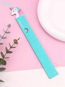1pc Cute Cartoon Shaped Wooden Ruler With Star And Moon Patterns, Office And Study Tool For Drawing And Measuring, 15cm/5.9in Back To School