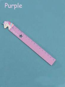 1pc Cute Cartoon Shaped Wooden Ruler With Star And Moon Patterns, Office And Study Tool For Drawing And Measuring, 15cm/5.9in Back To School