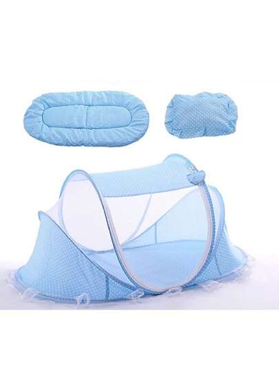 Mini Mosqueteiro Cama Berço Infantil Tenda Cercadinho Portátil para Bebês Dobrável Confortável c/Música