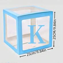 1 Balloon Box With 26 Letters For Color Selection, Used For DIY Custom Name, Birthday Party Background Decoration, Shower Decoration, Gender Display Decoration Blocks,Christmas - Blue - View 13