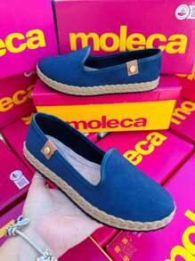 Women's Textured Sole Slip On Sneakers Moleca Suede Navy - 5696.304 - 藍色絨面革運動鞋 - 查看 1