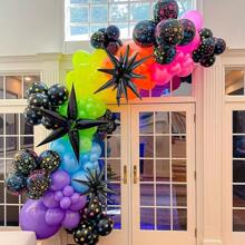 165 件彩虹气球拱门花环套装，带紫外线荧光气球，夜光派对，让我们一起发光生日婚礼回到 80 年代 90 年代迪斯科派对装饰，圣诞节 - 1 - 查看 4