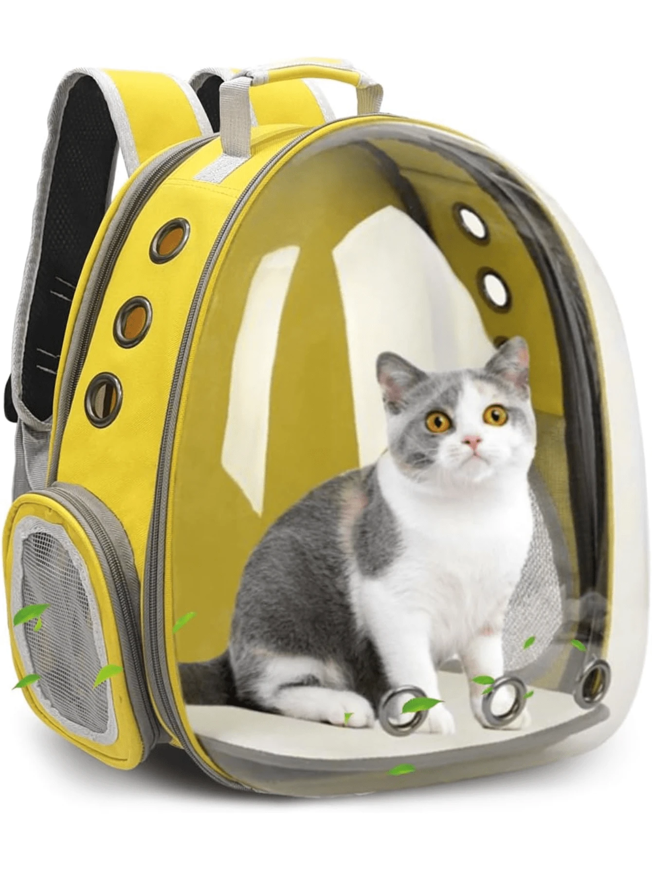 Mochila Transportadora Mascota Perro Gato Expandible Portati - Amarillo - Ver 1