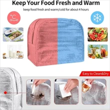 1pc Lunch Bag - Portable, Fashionable, Convenient Storage Solution, Suitable For School, Work And Travel - Hot Pink - View 5