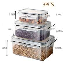 3 件/10 件/14 件/24 件厨房密封食品储存容器，矩形塑料午餐盒，可放入微波炉和冰箱，