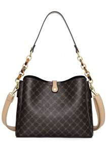 Dedoo Túi xách và túi đeo vai cỡ lớn sang trọng, cổ điển kiểu Âu và Mỹ, phù hợp cho phụ nữ trung niên, mùa thu/đông. - Nhiều màu - Xem 3