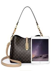 Dedoo Túi xách và túi đeo vai cỡ lớn sang trọng, cổ điển kiểu Âu và Mỹ, phù hợp cho phụ nữ trung niên, mùa thu/đông. - Nhiều màu - Xem 5