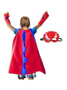 1pc Kids Dinosaur Cloak With Mask, Dragon Wing Cape, Suitable For Halloween Cosplay And Christmas Costume, Ideal Dinosaur Themed Gift For Boys And Girls - Multicolor - View 10