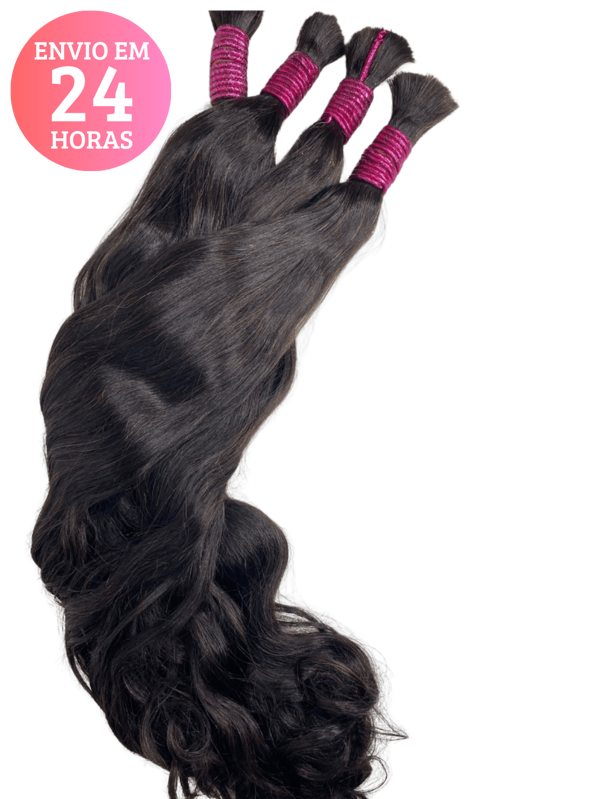 Mega Hair Cabelo 100% Humano -  Indiano Liga Rosa - Classe A- Ondulado 50g 65 cm