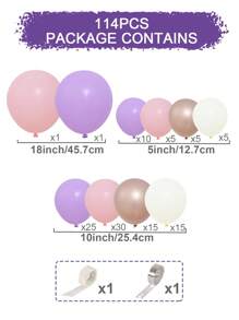 114 chiếc Macaron tím Macaron hồng trắng vàng dây bóng bay cao su, bao gồm 112 chiếc bóng bay và 2 phụ kiện bóng bay trang trí hoàn hảo sinh nhật đám cưới cô dâu quà tặng tiệc ngày lễ sự kiện phòng tiệc nền chụp ảnh tường, bộ vòm bóng bay trang trí, giáng sinh - màu tím hồng - Xem 4