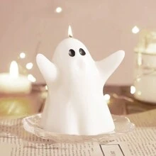 1 nến thơm hình ma Halloween, 7 kiểu không có chân nến, trang trí phòng, quà tặng - Trắng - Xem 17