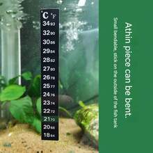 Tira adhesiva del termómetro para tanque de peces, etiqueta adhesiva del termómetro digital para acuario, termómetro de sensor de cristal líquido - Blanco y Negro - Ver 4