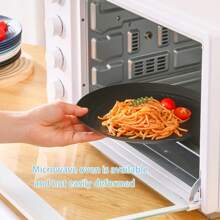 Bộ 6 đĩa đen không vỡ, dùng được với máy rửa chén, đựng salad và mì ống, đồ dùng nhà bếp, nhà bếp, quà tặng Giáng sinh - màu đen - Xem 6