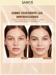 SANIYE corrector líquido R1186 De Textura Ligera A Prueba De Sudor ,Corrector De Imperfecciones - 04 Medium Honey - Ver 9