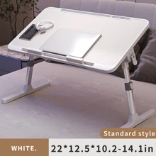 1入組可攜式折疊床邊桌，高度可調，可輕鬆當作學習桌、筆記本電腦桌使用 - 彩色 - 查看 4