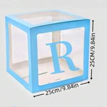 1 Balloon Box With 26 Letters For Color Selection, Used For DIY Custom Name, Birthday Party Background Decoration, Shower Decoration, Gender Display Decoration Blocks,Christmas - Blue - View 20
