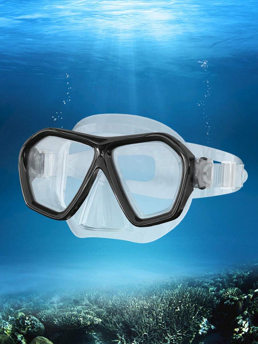 MYSTYLE Máscara de buceo y esnórquel para adultos, máscara de natación transparente, gafas de buceo antivaho, con cubierta nasal, adecuada para buceo, esnórquel, natación, artículos esenciales de playa, accesorios de playa, flotador de piscina - Negro - Ver 1