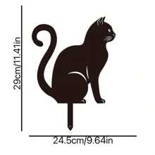 POSIGLOWTH 1pc Metal Iron Black Cat 3pcs/Set Animal Silhouette Garden Decoration, Halloween/Easter/Christmas Courtyard Horror Decoration, Ground Plug Ornament Art