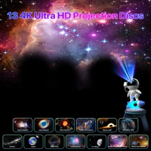 Galaxy Projector 13 Film Discs Projector, 12 In 1 HD Planetarium Astronaut Galaxy Projector For Bedroom, Galaxy Star Night Light Projector For Gaming Room/Party/Home - Pink - View 5